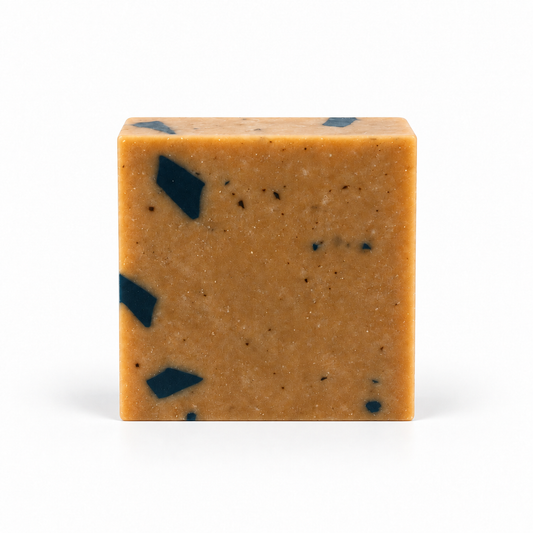 Dead Sea Mud, single soap bar in sharp detail on a white background.