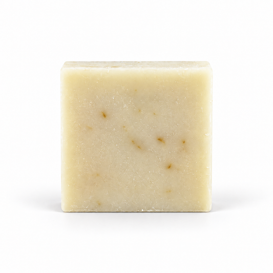 Hydrangea Rose Goats Milk, single soap bar in sharp detail on a white background.