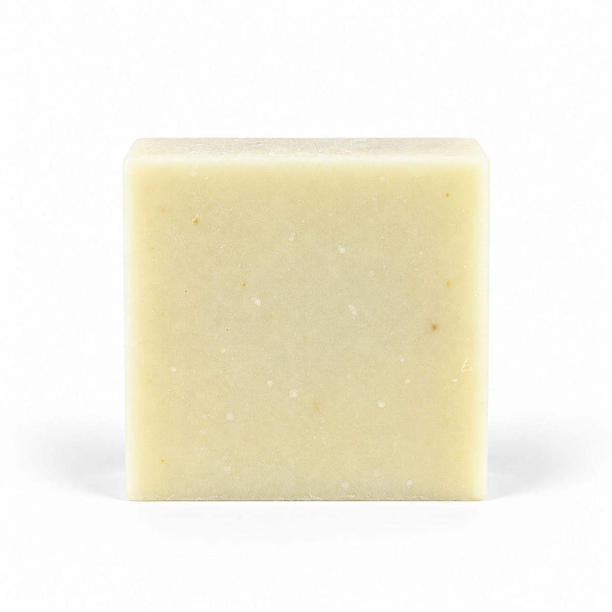 Minty Lavender Goats Milk, single soap bar in sharp detail on a white background.