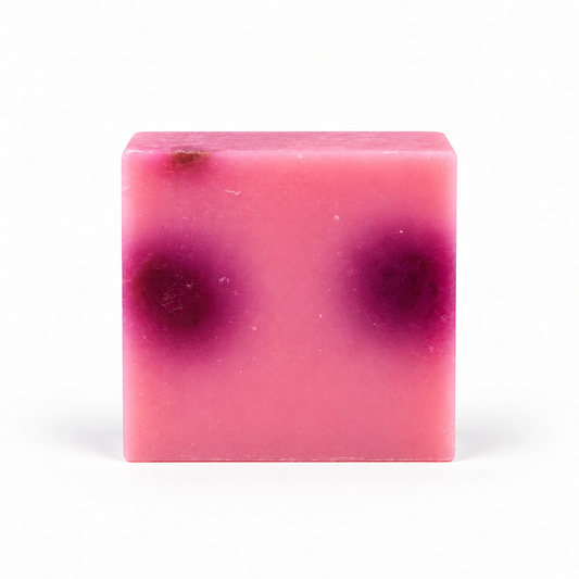 Rose Bouquet, single soap bar in sharp detail on a white background.