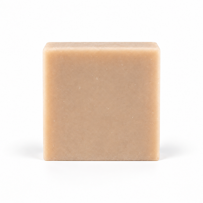Almond Coconut Soap, single soap bar in sharp detail on a white background.