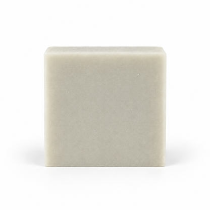 Bamboo Mud Soap, single soap bar in sharp detail on a white background.