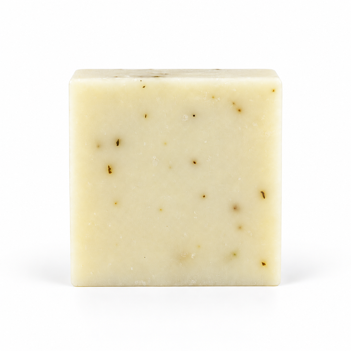 Eucalyptus Aloe, single soap bar in sharp detail on a white background.