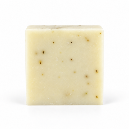 Eucalyptus Aloe, single soap bar in sharp detail on a white background.