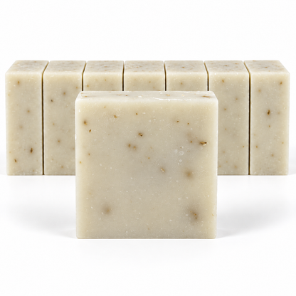 Jewelweed Goats Milk, neatly aligned soap bars in sharp detail on a white background.