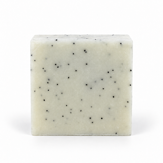 Mechanic's Soap, single soap bar in sharp detail on a white background.