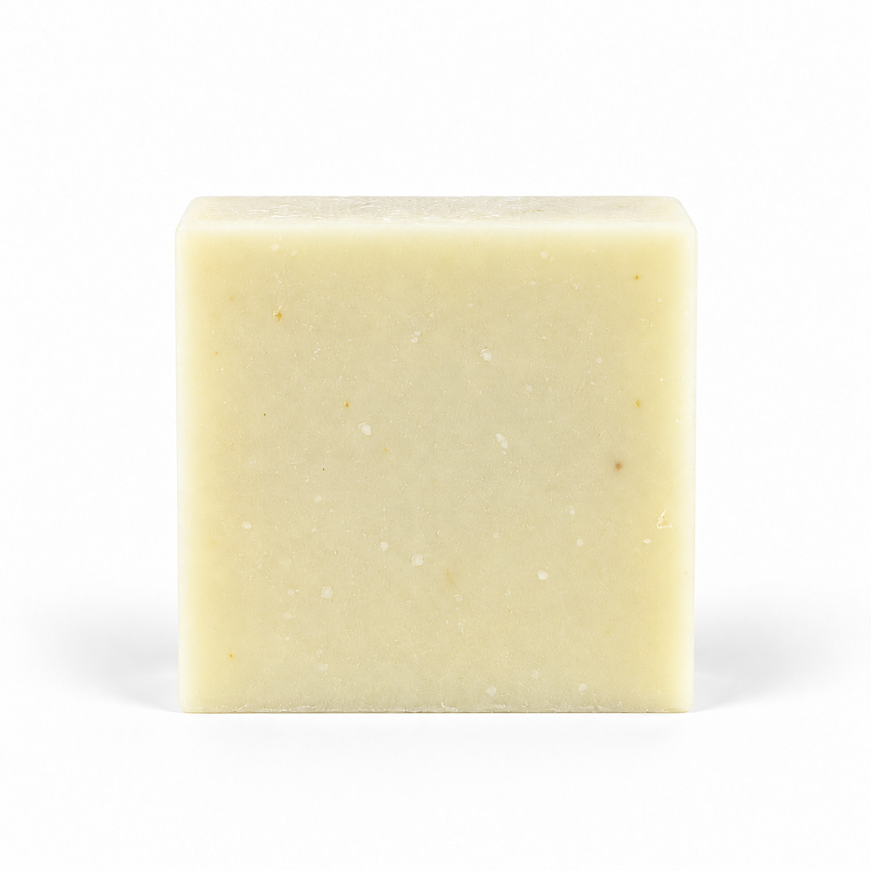 Minty Lavender Goats Milk, single soap bar in sharp detail on a white background.