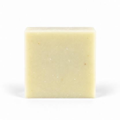 Minty Lavender Goats Milk, single soap bar in sharp detail on a white background.