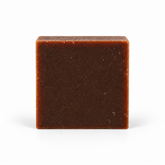 Moroccan Vanilla Goats Milk, single soap bar in sharp detail on a white background.