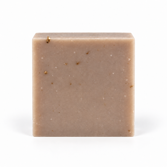 Oatmeal Milk & Organic Honey, single soap bar in sharp detail on a white background.