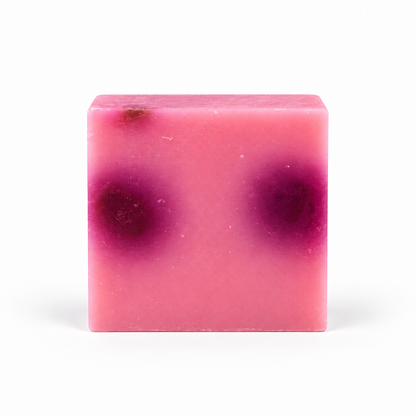 Rose Bouquet, single soap bar in sharp detail on a white background.