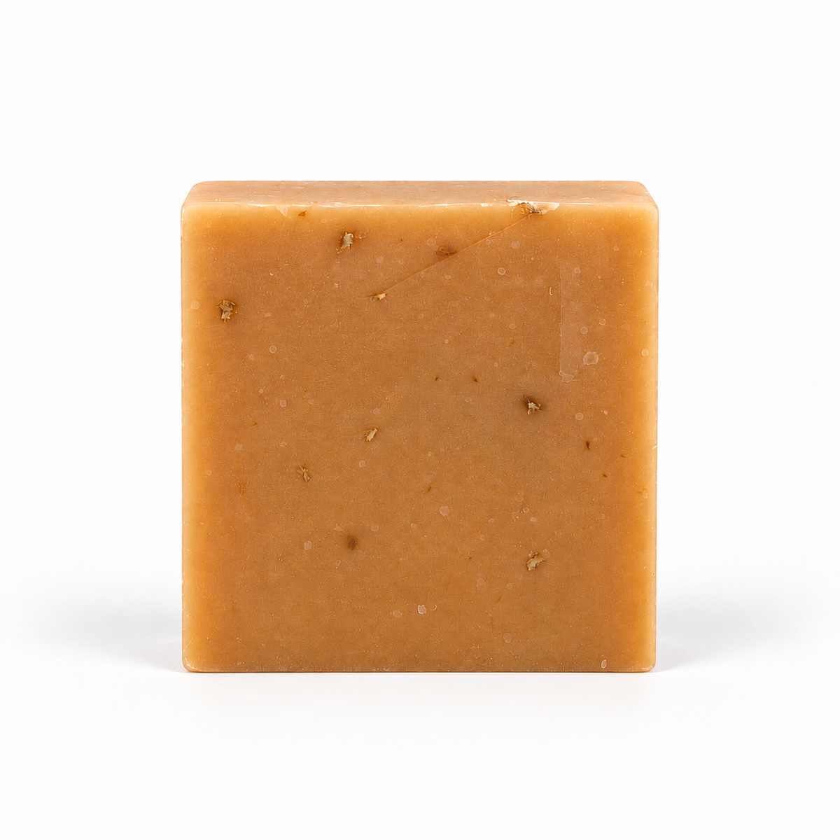 Turmeric Organic Honey & Orange, single soap bar in sharp detail on a white background.