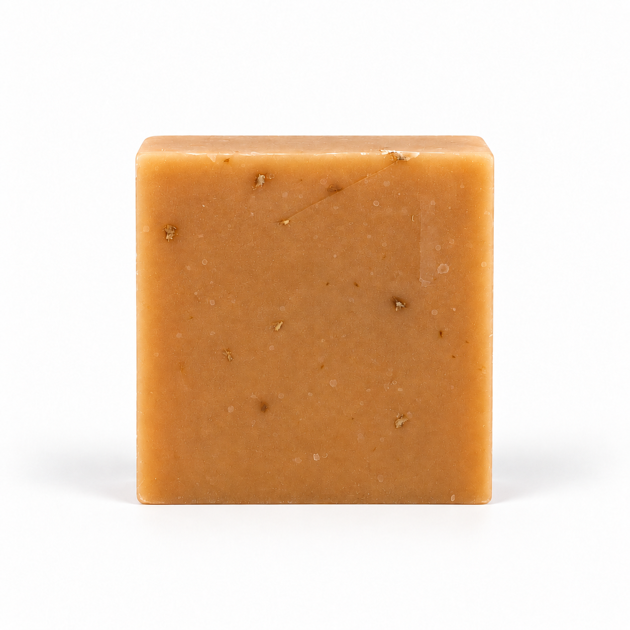 Turmeric Organic Honey & Orange, single soap bar in sharp detail on a white background.